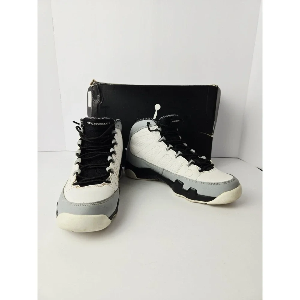 Nike Air Jordan 9 Retro‎ BG white black grey 6.5 youth